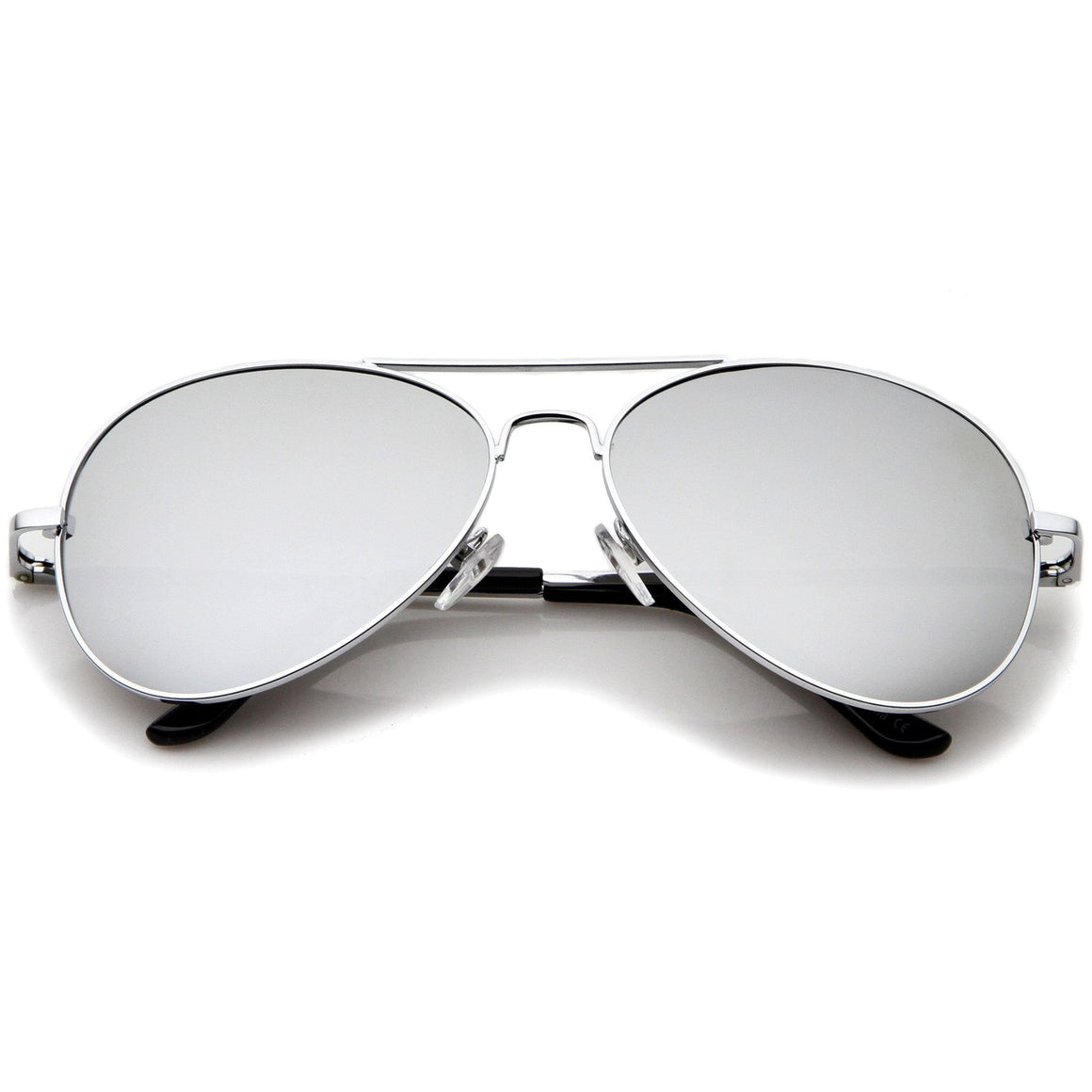 Large Silver Aviator Mirror Sunglasses - wholesalesunglasses.net