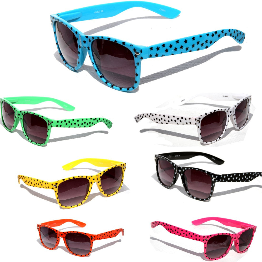 Stars Print Design Pattern Classic Sunglasses #P1543-13 - wholesalesunglasses.net